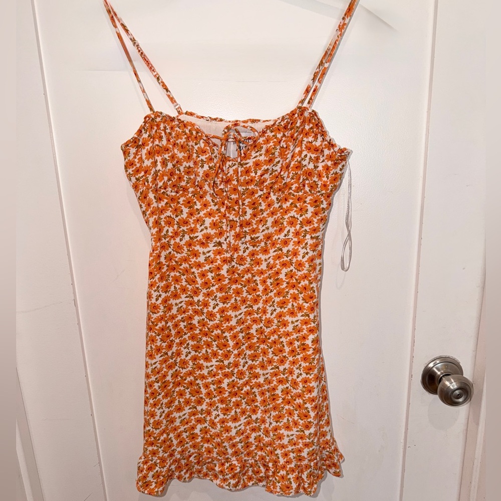 Princess Polly Orange and White Floral Mini Dress